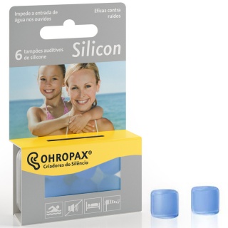 Protetor Auricular - Ohropax Silicon - 3 Pares + Case - 23 dB - Proteção Contra Água 