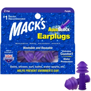 Protetor Auricular - Macks Aqua Block - 2 pares - Proteção Contra Água